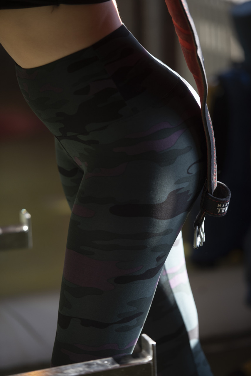 Black Camouflage Design High Waisted print leggings for women (10